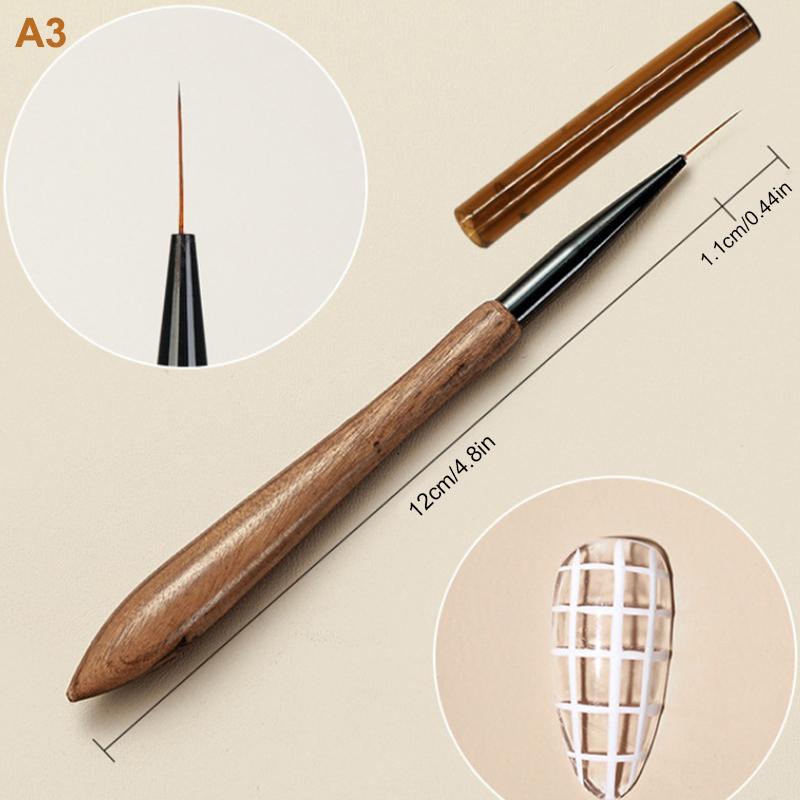 Manicure Pen Gourd Pen Walnut Sandalwood Rod Pull Line Painting Flower Hook Line Painting Gradient Smudge Light Therapy Brush