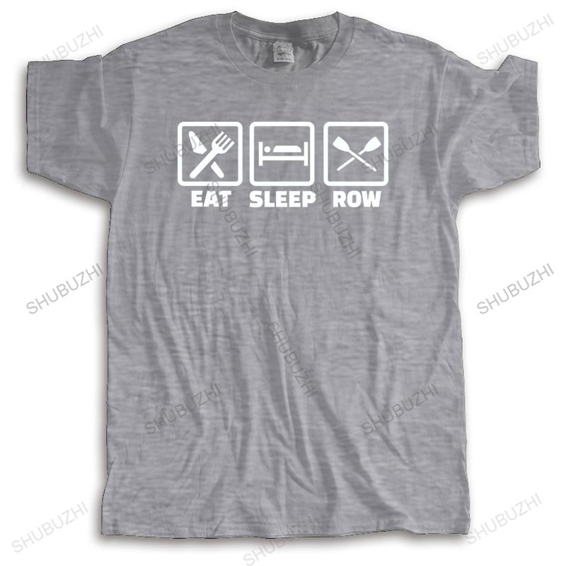 Cotton Tshirt Men Crew Neck Tops New fashion t-shirt EAT SLEEP ROW brand top tees unisex teeshirt streetwear t shirt for boys