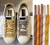 1 Pair Dot Thread Twill Round Rope Shoelaces Sneaker Sport DE Training Shoes White Leather Leisure Casual DIY Shoes Lace