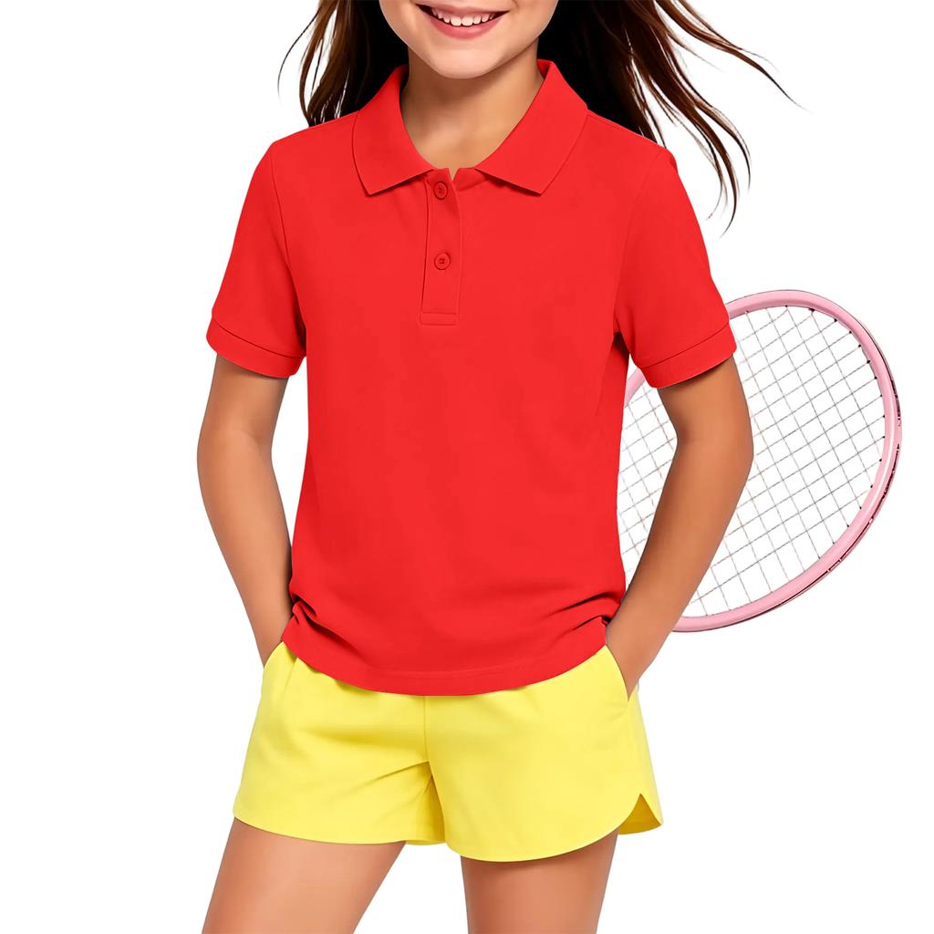 Kids Quick Dry Shirt with Collar for School Class Uniform and Everyday Wear