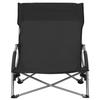 Foldable Beach Chairs - vidaXL - Black - Oxford Fabric and Steel - Optimal Comfort