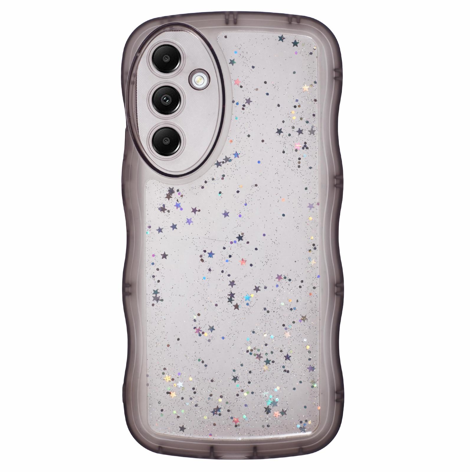 

JTW Series for Samsung Galaxy A35 5G Case Wavy Edge Epoxy Bump Proof TPU Phone Protector Transparent Black