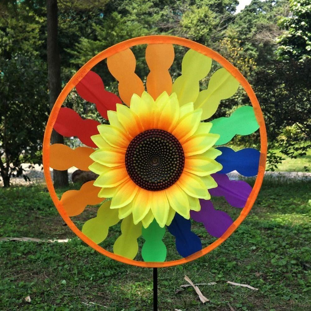 PVC Sunflower Windmill Multistyles Stake Standing Lawn Flower Pinwheel  Outdoor Party Picnic Decor
