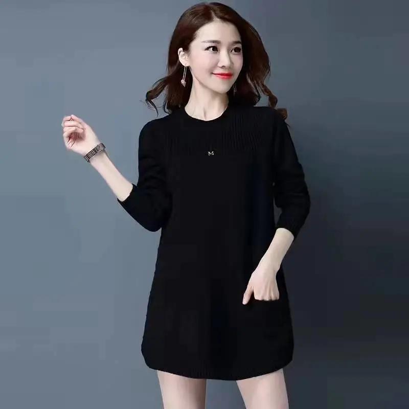 Women Autumn Long Pullover Sweater Long-Sleeved Bottoming Shirt Knitwear Sweaters Lady Tops