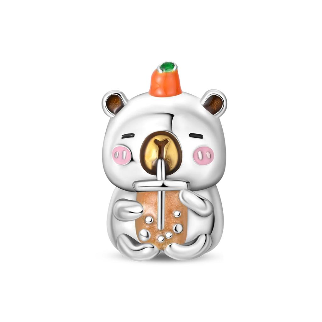 New Original Cute Copper Animal Charms Elephant Cat Capybara Swan Beads For Necklace Diy Bracelet Present Jewellery