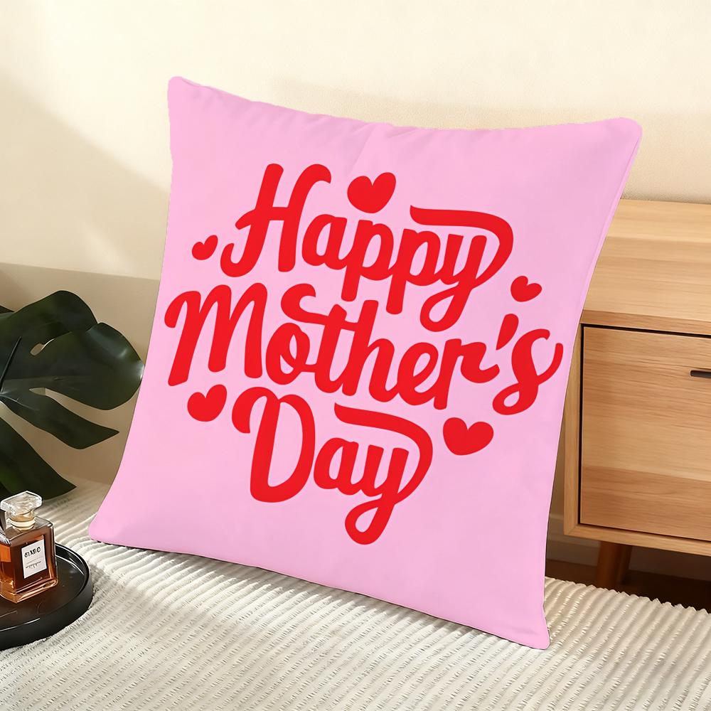 Happy Mother'S Day Cushion Cover Soft Short Plush Pillow Cover Smooth Cozy Texture Aesthetic Cushion Case Home Decor