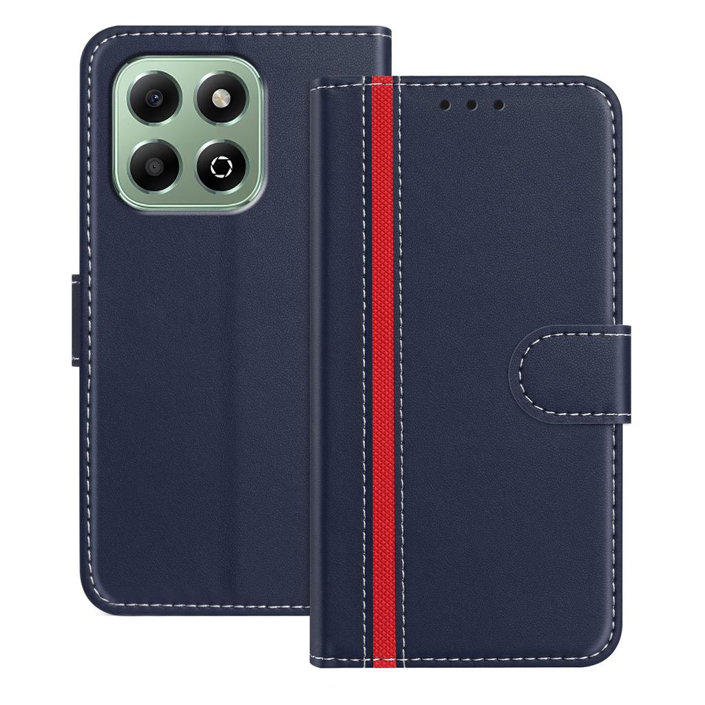For Honor X6b 4G Phone Cases Wallet Stand Color Splicing Leather Cover with Magnetic Clasp