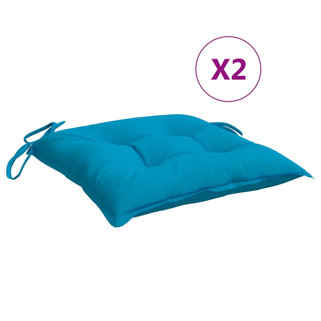 Chair Cushions 2 pcs Light Blue 40x40x7 cm Oxford Fabric