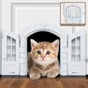 Retro Cat Door French Style Cat Door Lockable Double Door Easy Installation Pet