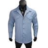 Men Vintage Wash Denim Shirt Casual Long Sleeve Button Up Pocket Top