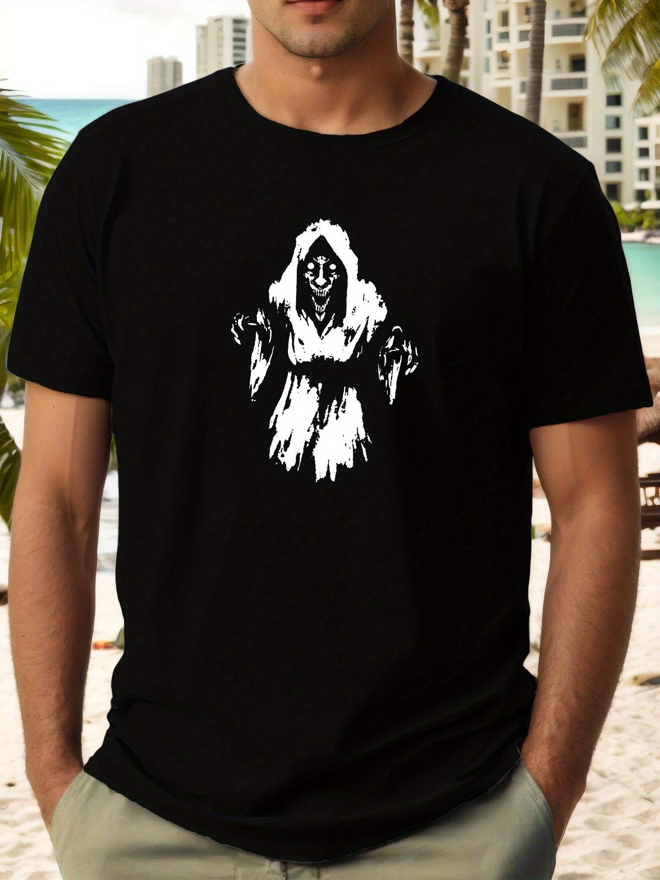 T-shirt - Navy Blue Summer Graphic Print Tee with White Design XXXL