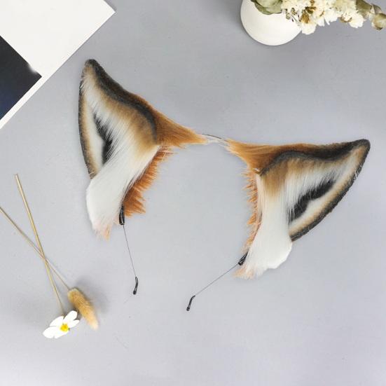 Cerc de păr din țesătură de pluș, imitație de urechi de animale, bentită lucrată manual, pentru petreceri de cosplay, bentiță elastică, accesoriu de păr