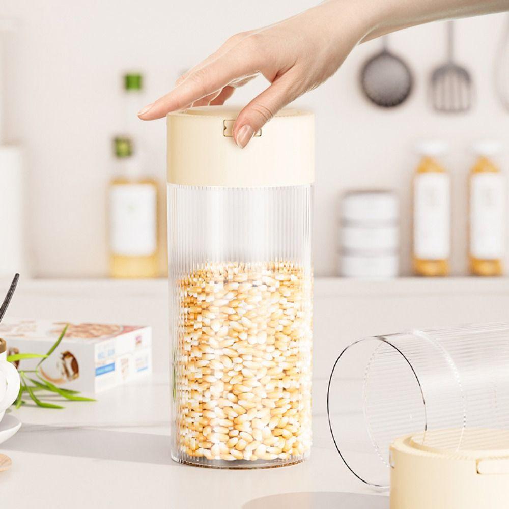 Press Type Hermetic Containers Eco-friendly Airtight Kitchen Jars Sealed Container  Cereal Storage