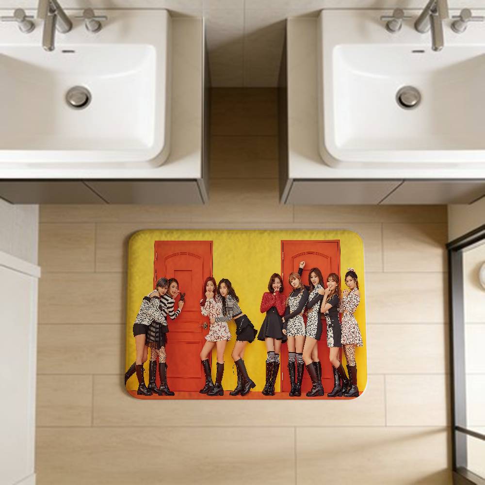 T-Twice Kpop Floor Mat Cheaper Anti-slip Modern Living Room Balcony Printed Bedside Mats