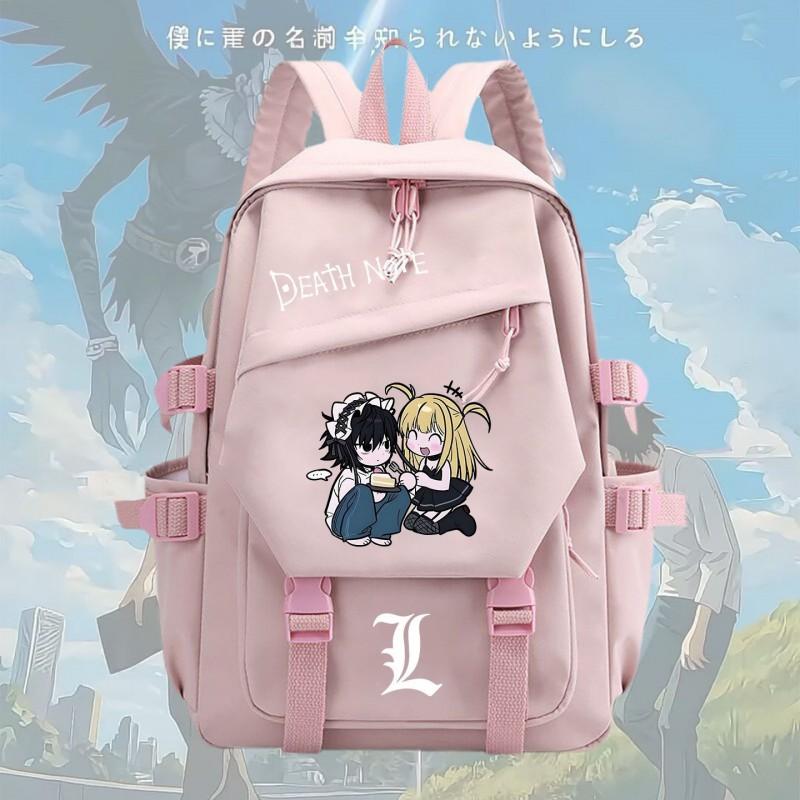 Anime Notebook L Light Yagami Cosplay School Backpack Teens Unisex Large Capacity Nylon Daily Use