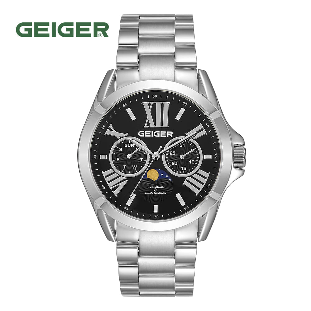 

Мужские металлические часы Geiger GE8042BWS Moon Phase Ballmond 45x42 мм