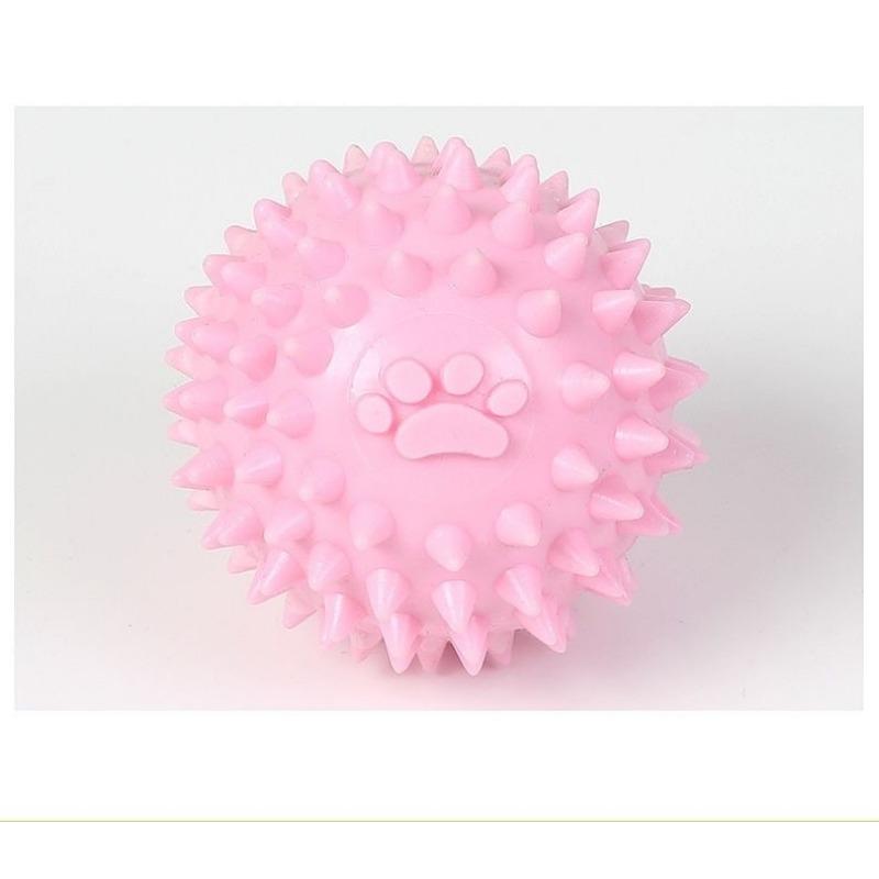 Bite Resistant Tpr Paw Print Spiky Ball Dog Molar Teeth Cleaning Chew Toy Pet Supplies