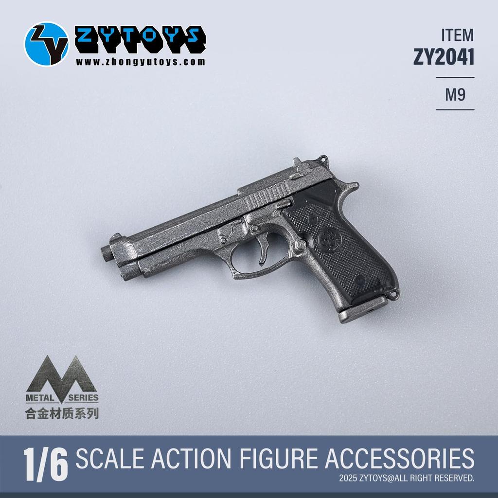 [TOYBARJAPAN] 16 Scale Action Figure Accessory  ZYTOYS ZY2041 M9 Alloy Weapon Pistol Model