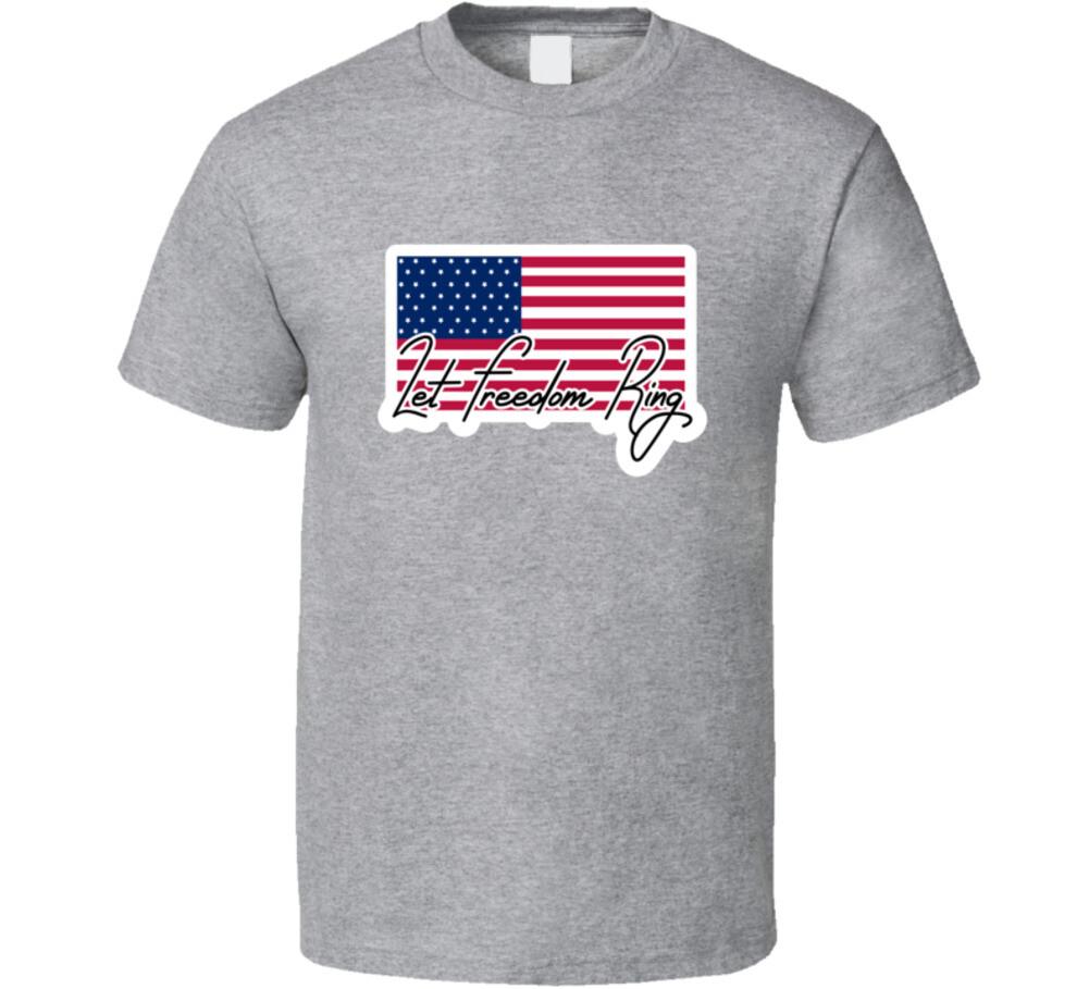 Let Freedom Ring Patriotic Tee Usa Pride Tshirt American Flag Unisex T Shirt L