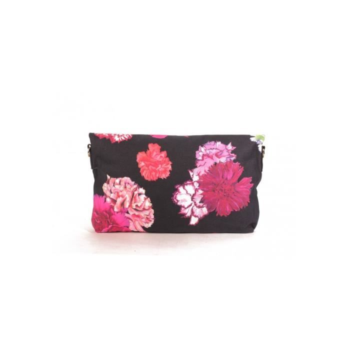 Sac Bandoulière - CHRISTIAN LACROIX - Eden 4 - Noir - Toile et Cuir - 36x25x1 cm