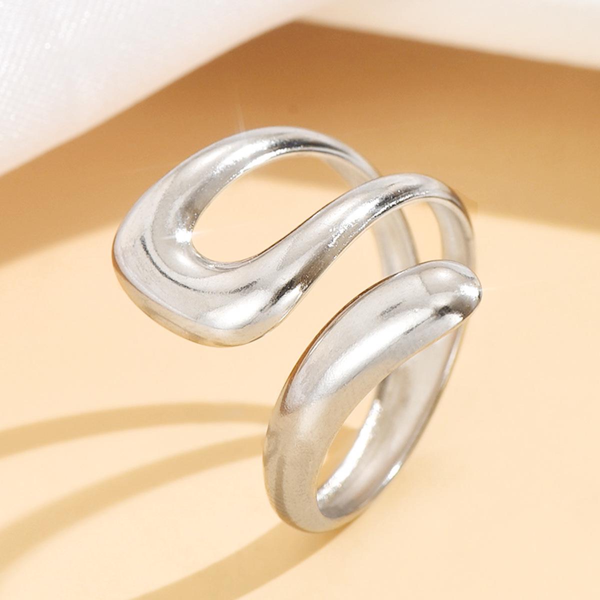 Stainless Steel Geometric Hollow Cross Ring - Women s Fashion Accessory стали