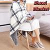 Soft Home Shawl Thicken Flannel Blanket Adults Wearable Blanket  Winter