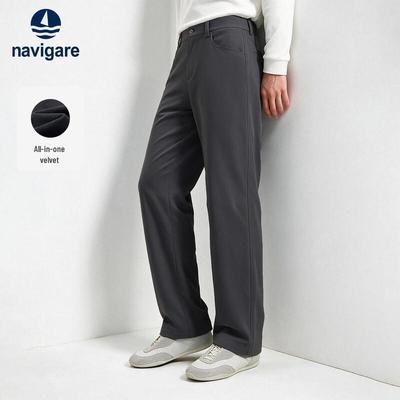 Men's Fleece-Lined Straight-Leg Casual Pants