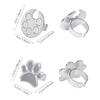 Mini Nail Art Mixing Ring Palette, Cute Paw Print Finger Ring Palette for Gel Nail Polish, Acrylic Paint Manicure DIY Nail Salon