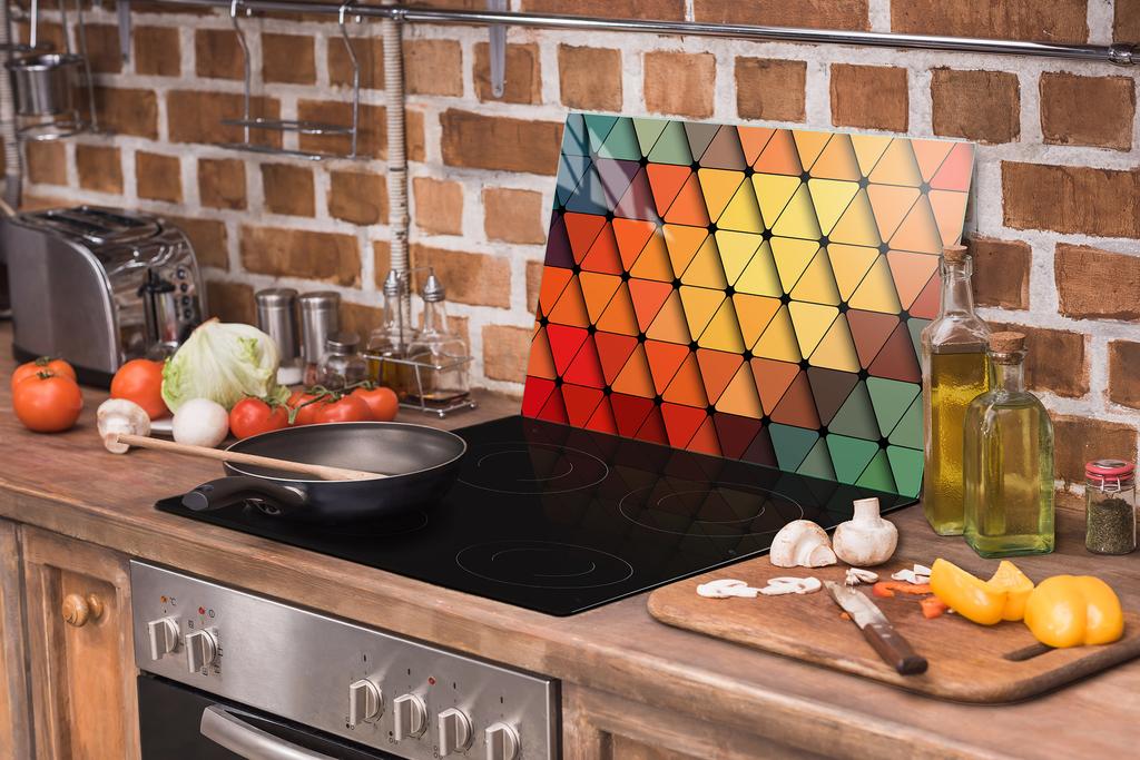 Glas-Schutzplatte für den Herd 70x52 Farbe