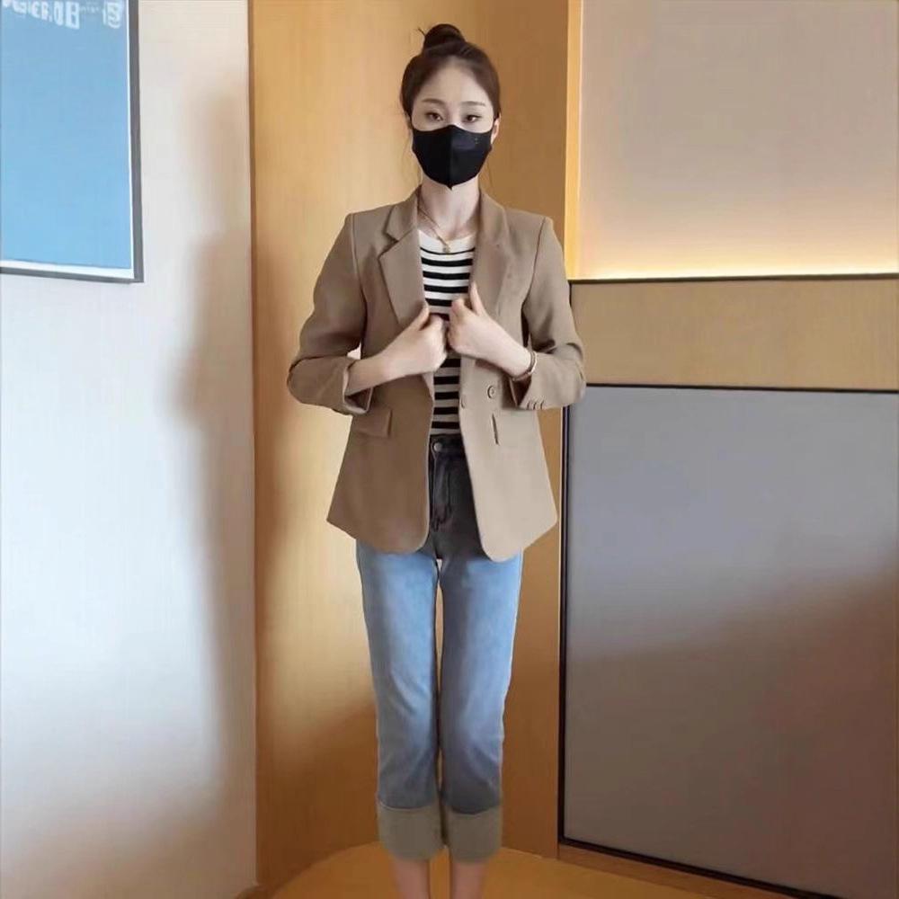 

2025 Spring & Autumn High-End Women s Retro Small Suit Outerwear XXL (Recommended 65-69.5 kg) хакі