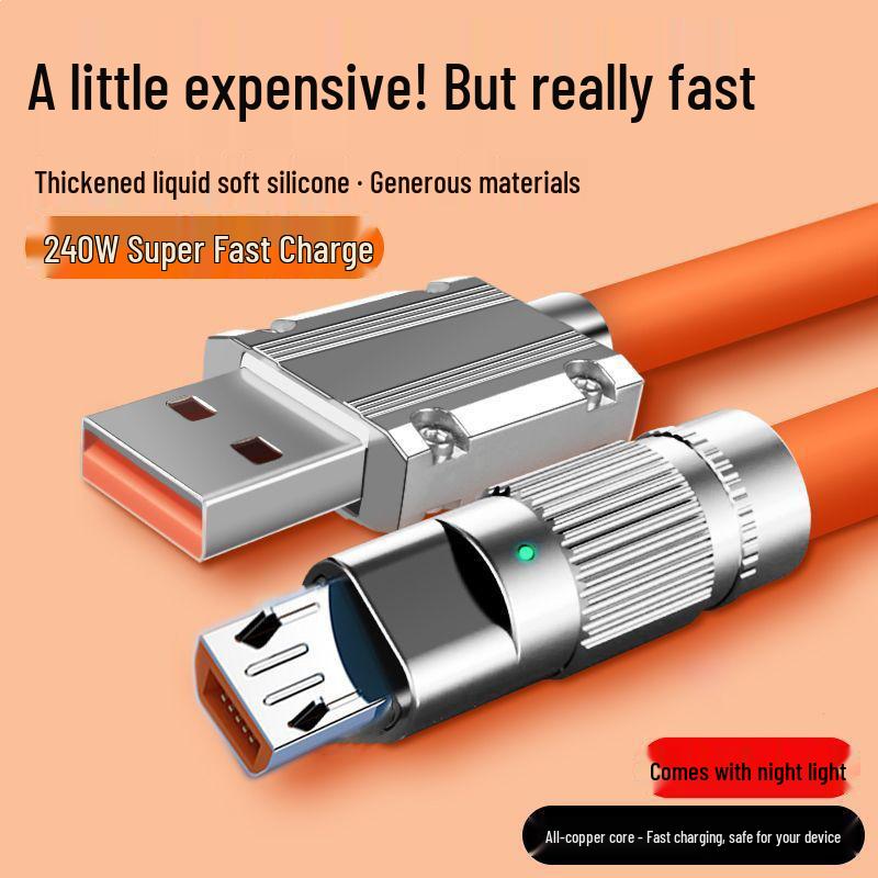 240W Rotatable Elbow Data Cable, Type-C for Fast Charging Huawei, Apple & Android Devices
