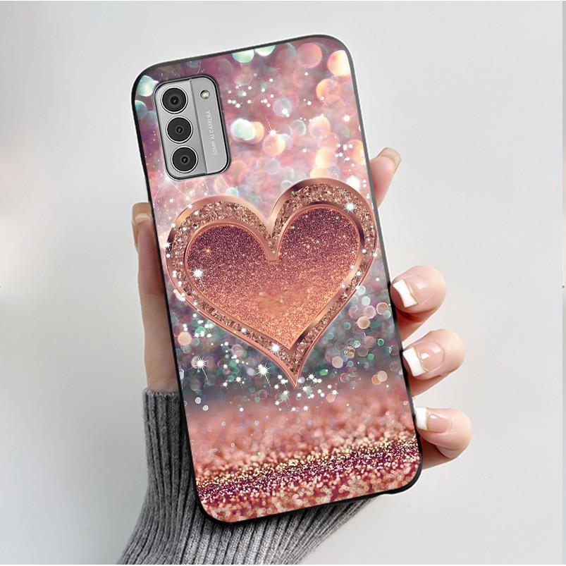 Custodia per Telefono Stampata Per Nokia G42/Nokia G310 5G/Nokia G60 5G/Nokia G100 Cover Guscio Morbido in Silicone Nero Custodie Carine con Fiori e Cartoni Animati