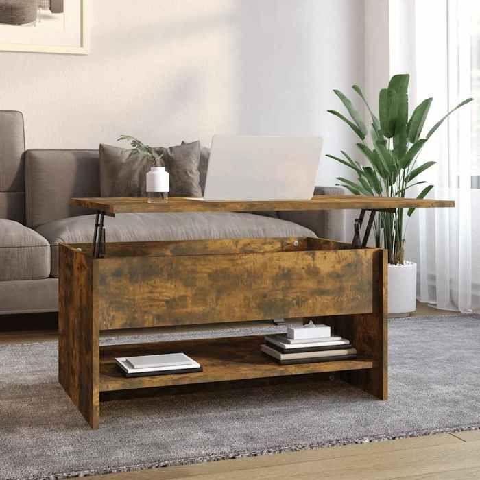 VidaXL Table basse Chêne fumé 80x50x40 cm Bois d'ingénierie 819296