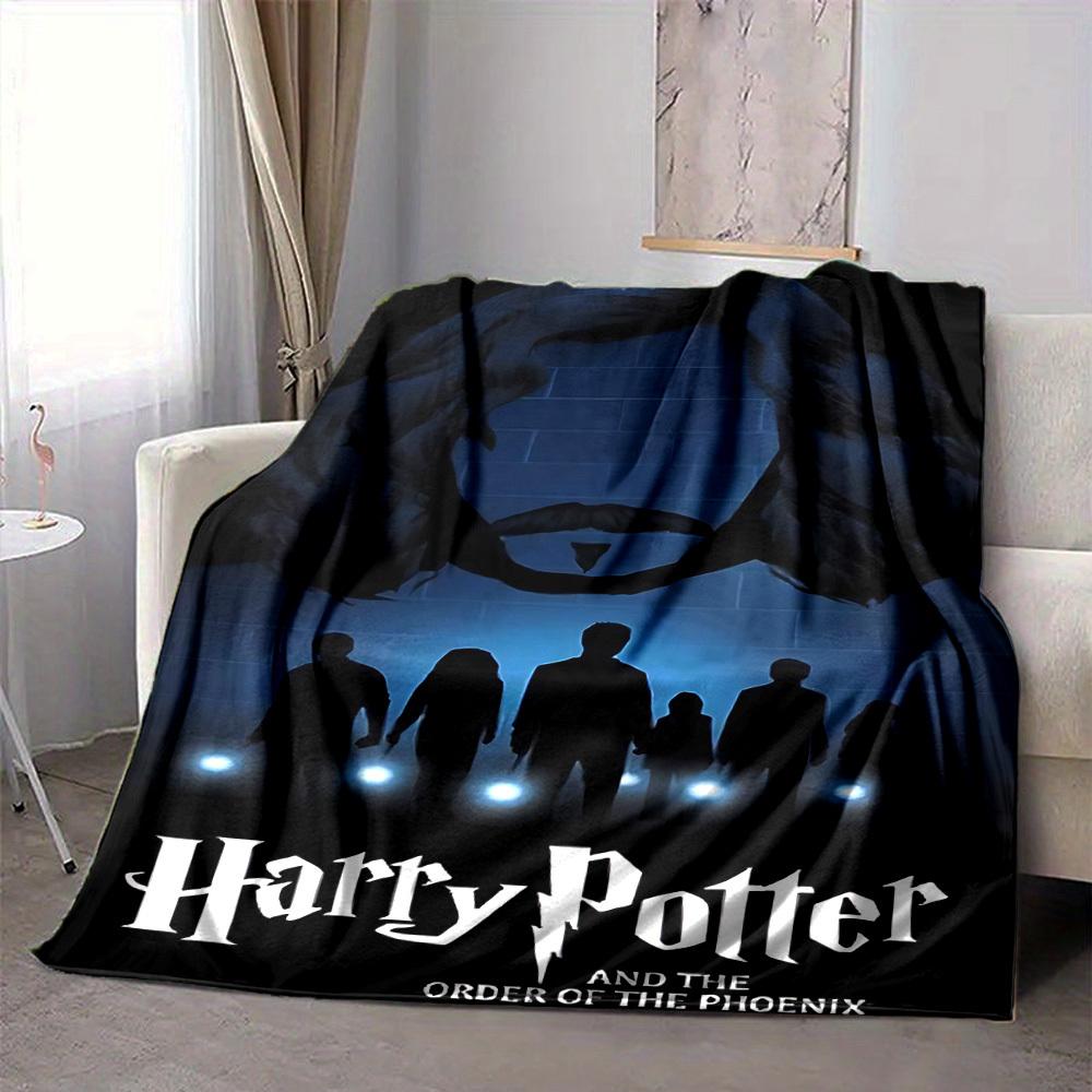 1pc Harry Potter Flannel Throw Blanket - HD Printed Lightweight Soft Warm All-Season Blanket for Sofa, Bed, Travel, Camping 090