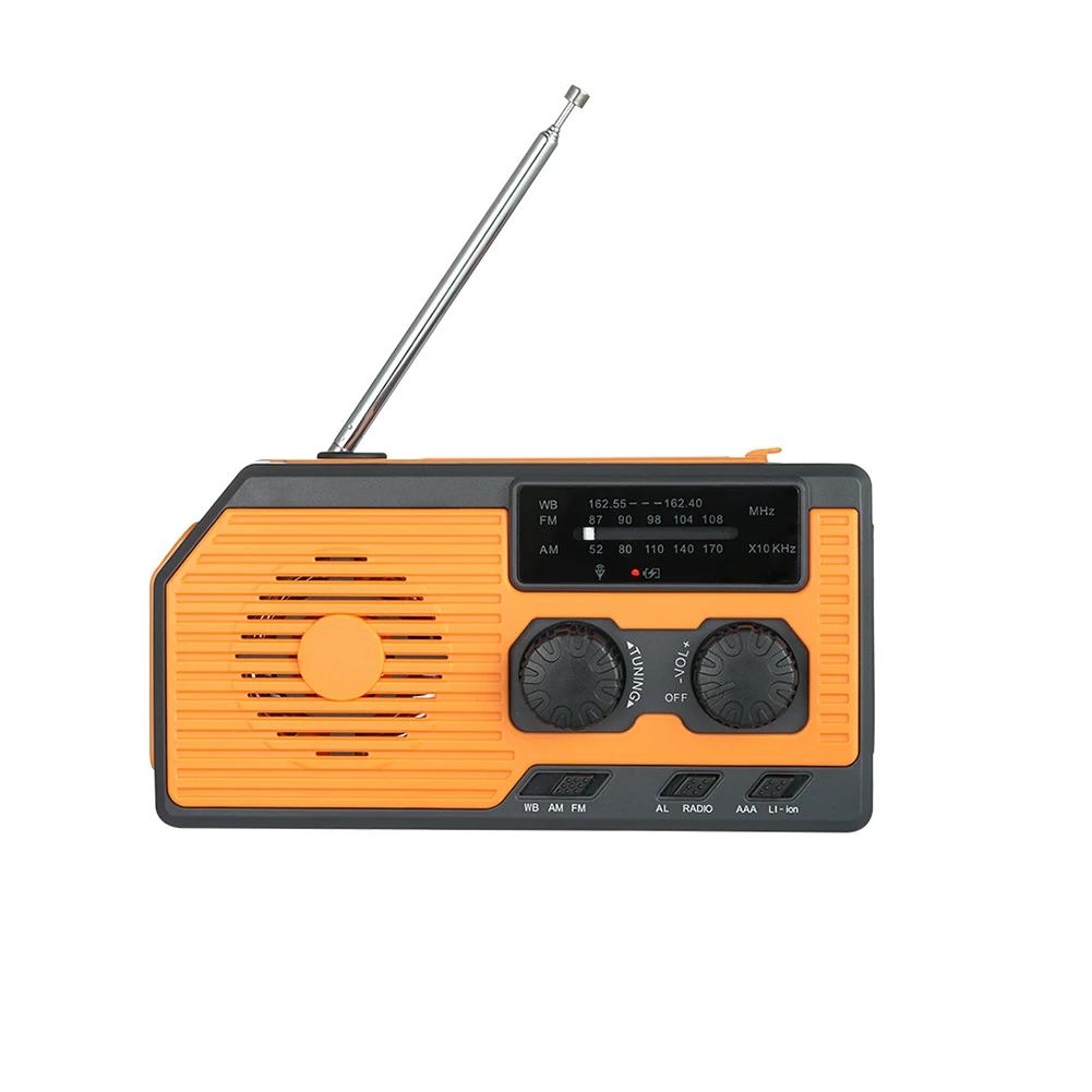 LED Emergency Radio AM/FM/WB 10000mAh Emergency Power Bank Flashlight Reading Lamp Solar Radio Charger Type-C Charging SOS Alarm