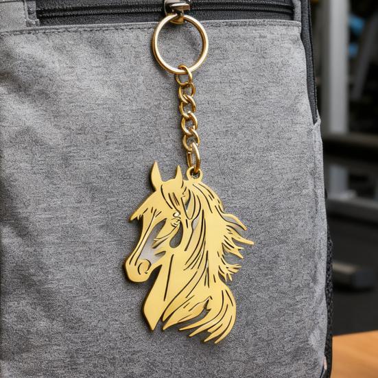 Keychain Hollow Horse Head Charm Key Chain Decorative Good Luck Key Holder Backpacks Handbags Car Key Accessories