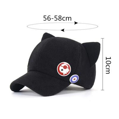 Cosplay EVA Shikinami Asuka Rangure Cat Ear Polar Fleece Hat Peak Baseball Cap Anime Accessories