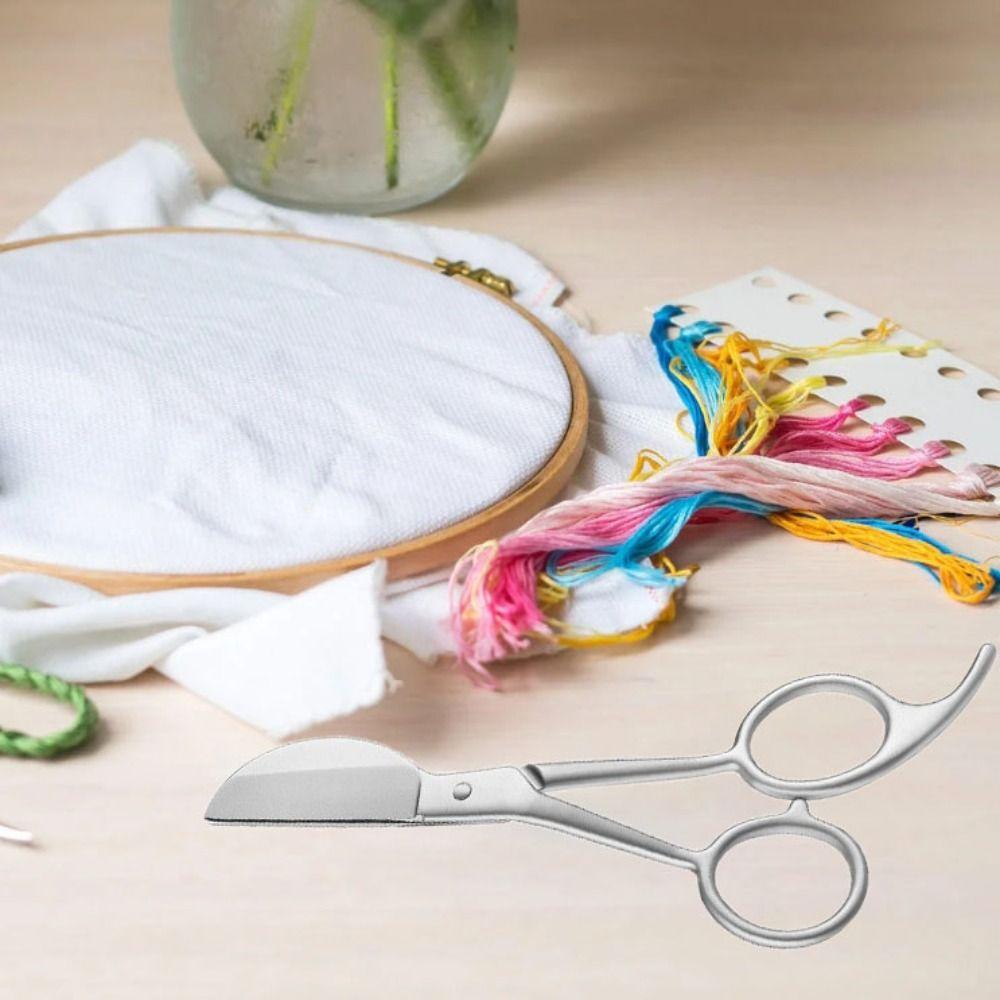 Stainless Steel Duckbill Applique Scissors Sturdy Sharp Sewing Embroidery Scissors Carpet Cutter
