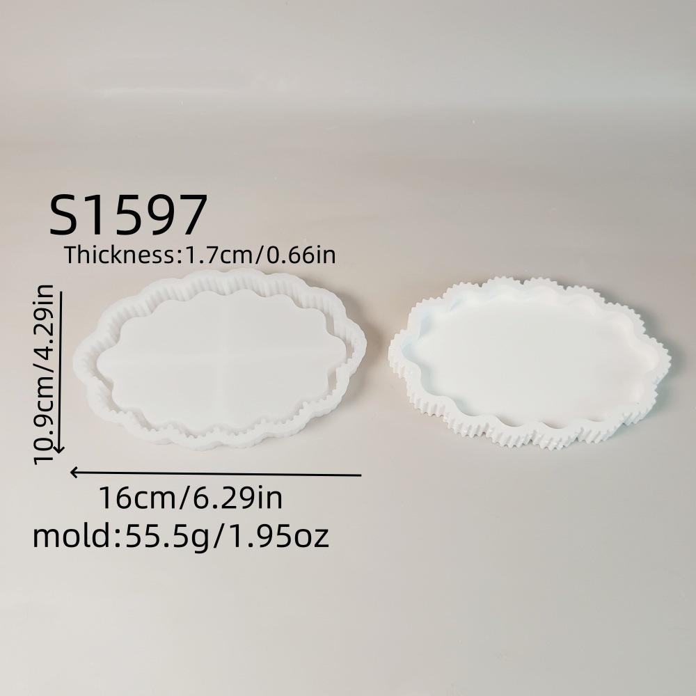 DIY Cloud Stripe Tray Silicone Mold Cement Gypsum Resin Storage Tray Silicone Mold for Jewelry and Snack Home Decoration