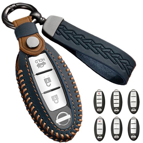 

[Рася] Чехол для ключа Nissan Чехол для ключа 3/4 кнопки Совместимый Кожаный корпус ключа Серии Serena C25 C26 C27 Note Aura E13 Note E12 Фургон Nissan NV350 NV200