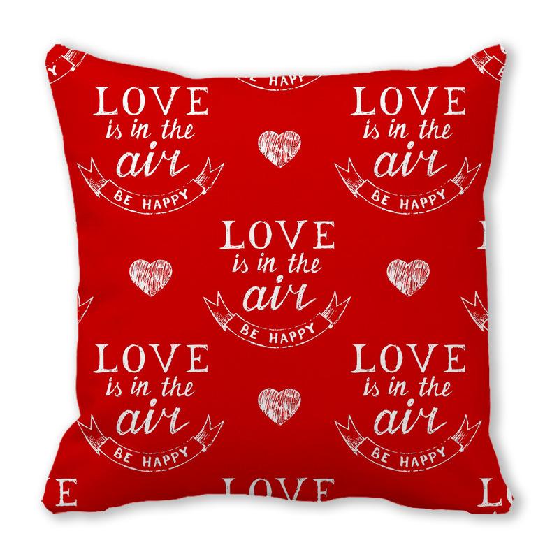 Home Decor Red Heart Patterns: Love themed Pillow Covers Pattern Cushion Cover Suitable for Sofa Bedroom Car Pillow Cover