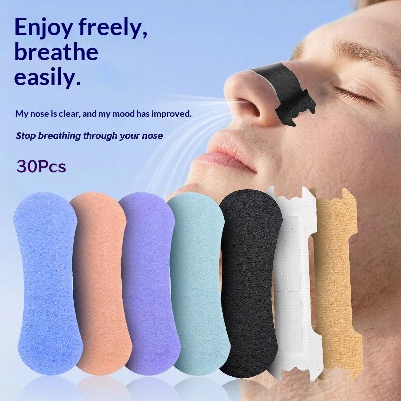 30 ks Better Sleep Náplasti na nos proti chrápání Pro korekci dýchání Fyzické rozšíření Nosní náplast Náplasti na nos proti chrápání
