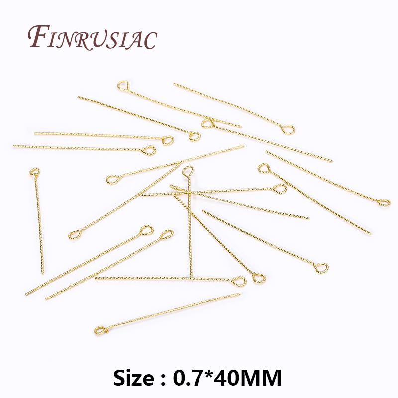 50Pcs/Lot 18K Gold Plated Pins For Jewelry,Brass Eye Pins For Earring Making DIY Beading Accessories