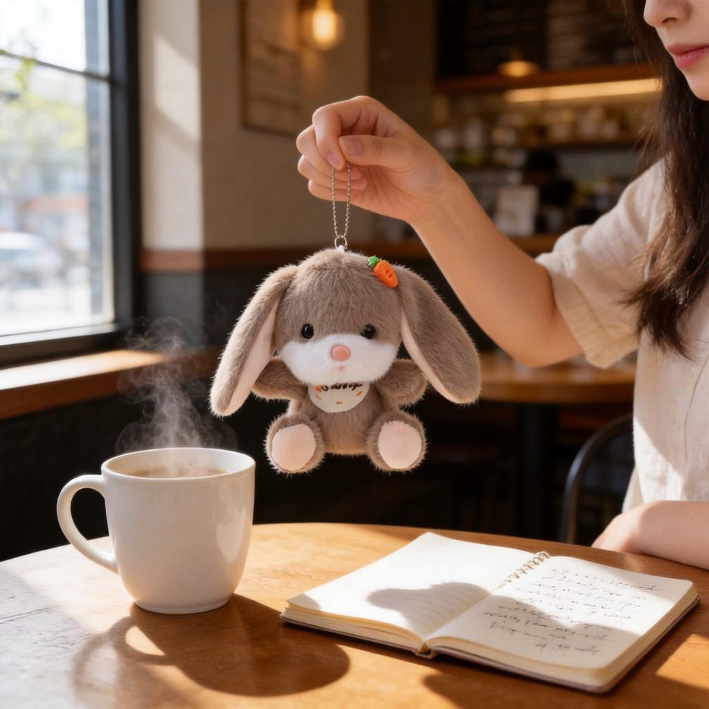 Rabbit Plush Toy Keychain With Soft Polyester Material For Bag Decor And Gift For Kids