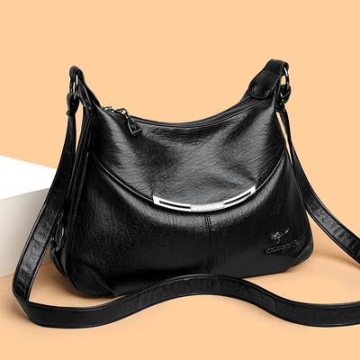 Simple Women's Shoulder Bag, Casual Crossbody Bag, Fashionable Shoulder Bag, Soft PU Leather Handbag Suitable for Daily Use and Shopping