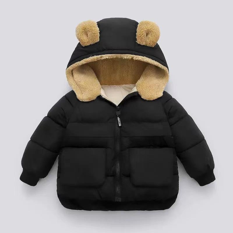 Autumn Winter Warm Outerwear Girl Boy Hooded Fleece Down Jackets Casual Jacket Children Baby Thicken Coats