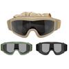 Tactical Outdoor Goggles, Windproof Sandproof Anti-fog Protective Glasses, Multi-terrain Safety Eyewear for Military Fan CS Wargame