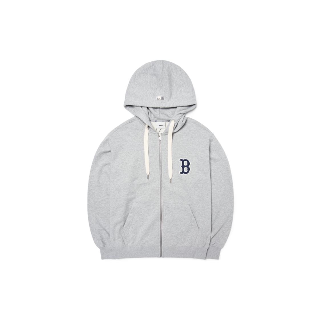 MLB Base Logo Sweatshirts Unisex Gray Hooded Moderate Other 3ATRB0124-43MGD L