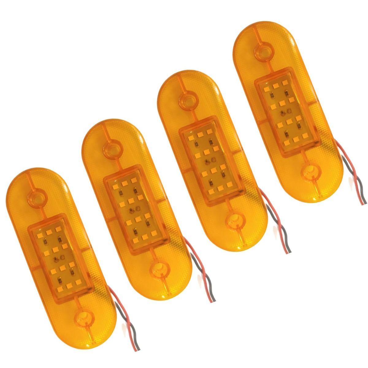 APSMOTIV 4 шт. Оранжевый Указатель Задний Боковой Грузовик Прицеп RV Кабина Лодка Автобус Грузовик Светодиодный Маркерный Свет 12В Освещение Подножки Для Грузовиков Плоское Основание янтарь