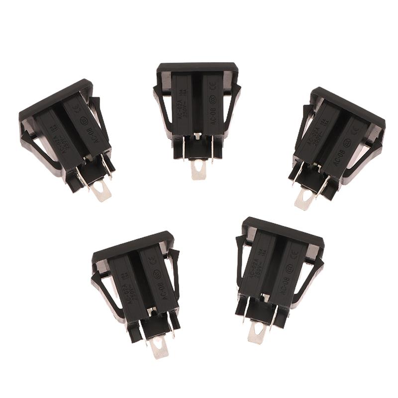 

5Pcs Black 15A 125V Copper American Japan Canada Mexico 3 Pin Elcectrical Ac Power Socket Universal Us Standard Industry Socket Iron feet